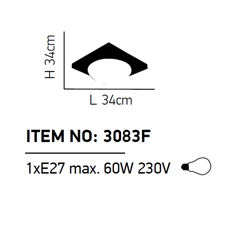 Φωτιστικό Πλαφονιέρα Homelighting Teco 77-1836 Chrome Wood Home Φωτιστικά Οροφής Spitishop