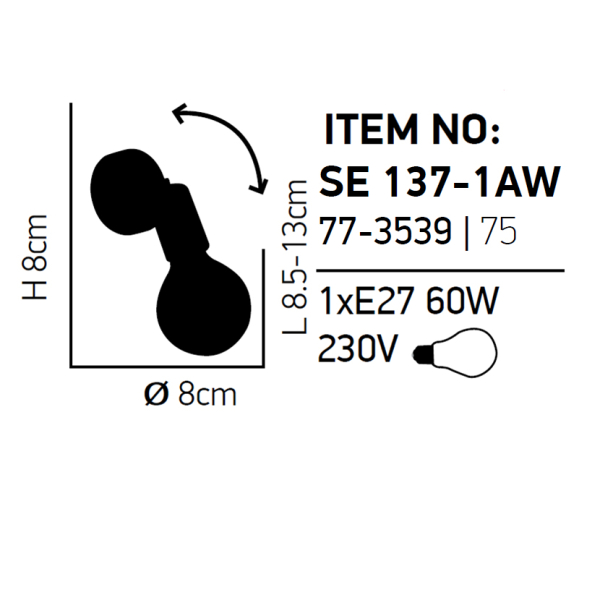 Σποτ Μονόφωτο Homelighting Soma 77-3539 White