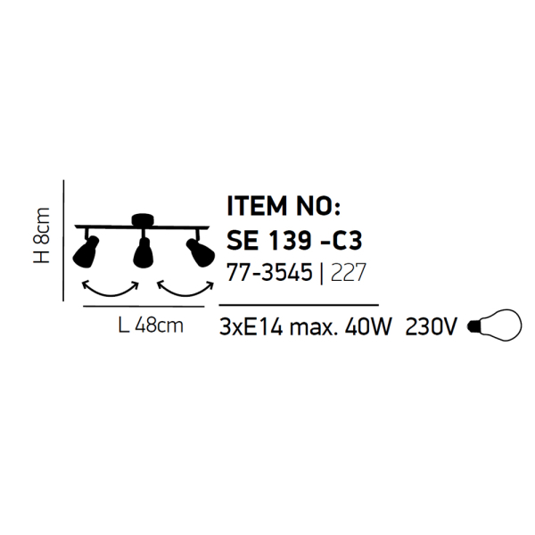 Σποτ Τρίφωτο Homelighting Softy 77-3545 Chrome