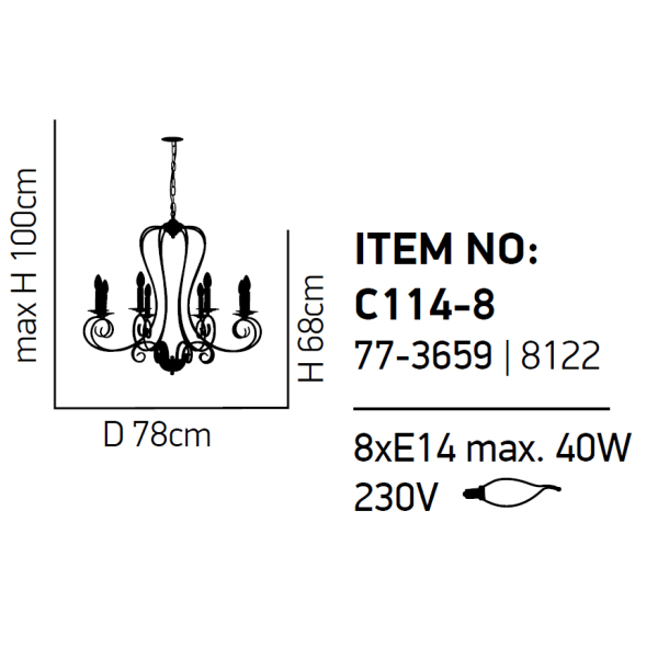 Πολυέλαιος Οροφής Homelighting Laro 77-3659 White
