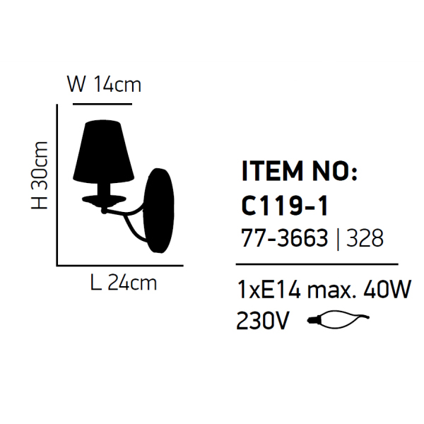 Απλίκα Τοίχου Homelighting Etna 77-3663 Grey