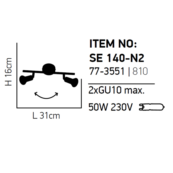 Σποτ Δίφωτο Homelighting Saba 77-3551 Chrome