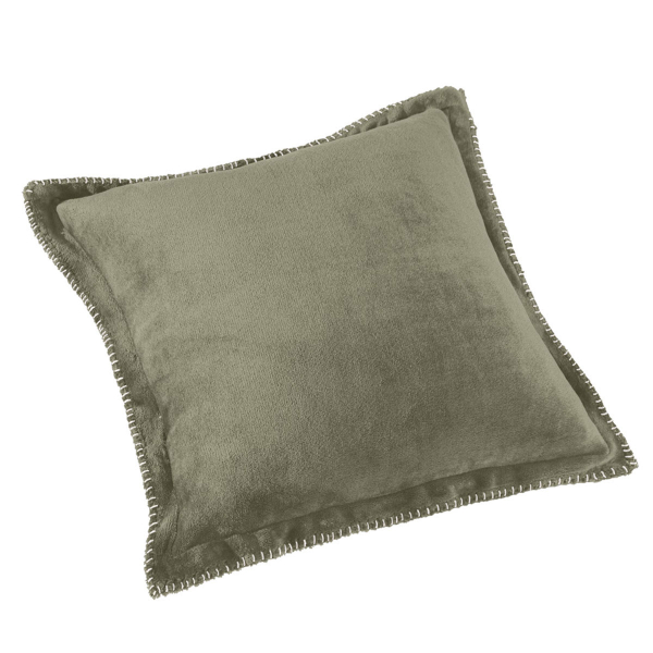 Κουβέρτα Fleece Υπέρδιπλη (220x240) + Διακοσμητική Μαξιλαροθήκη (Σετ) Guy Laroche Velvet Khaki
