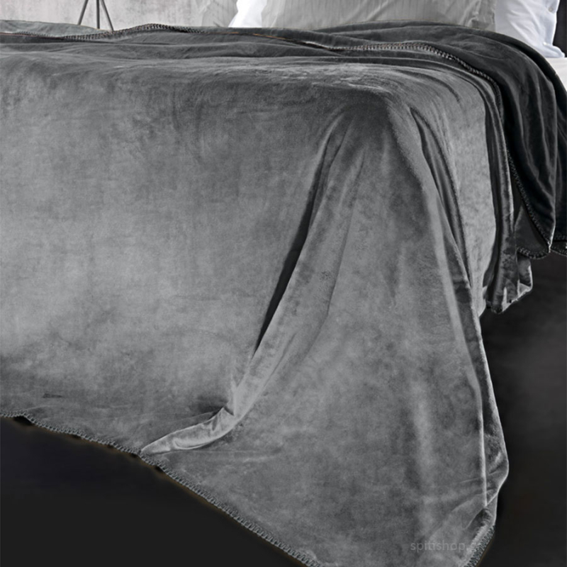 Κουβέρτα Fleece Υπέρδιπλη (220x240) + Διακοσμητική Μαξιλαροθήκη (Σετ) Guy Laroche Velvet Cement