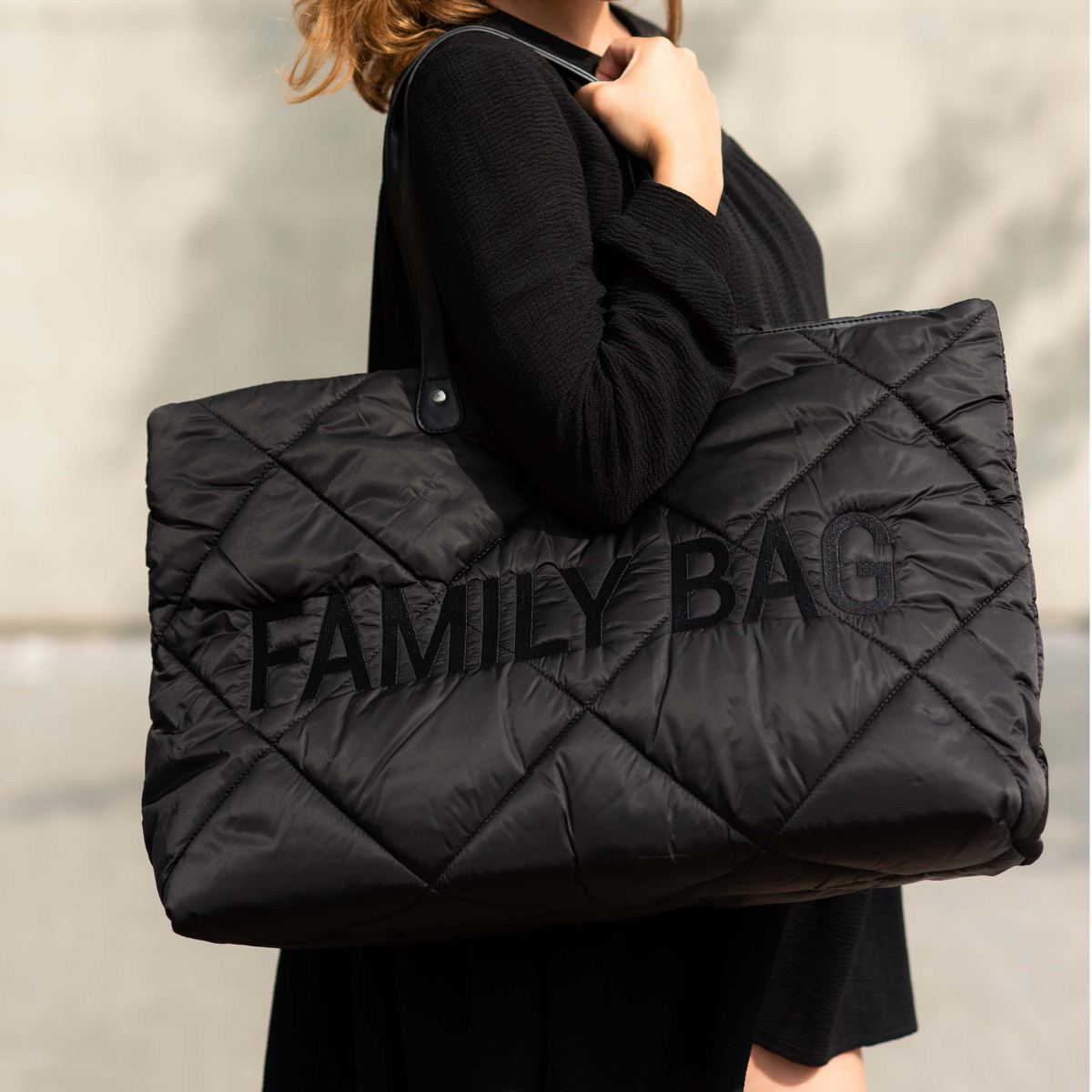Τσάντα Αλλαξιέρα Childhome Family Bag Puffered Black Br76152 Home Βρεφικά Τσάντες Αλλαξιέρες - Νεσεσέρ Spitishop
