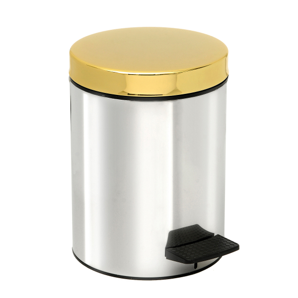 Κάδος Απορριμμάτων Μπάνιου (Φ20x28) Pam & Co 5lt 415 Inox/Gold