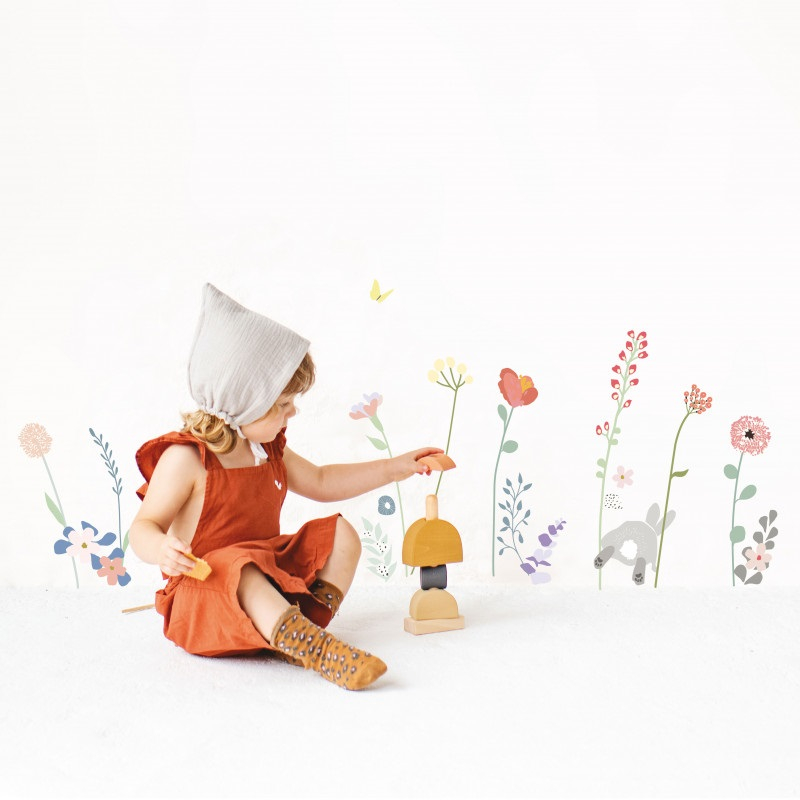 Mimi'lou Παιδικά Αυτοκόλλητα Τοίχου Mimi'lou Fleurs Des Champs