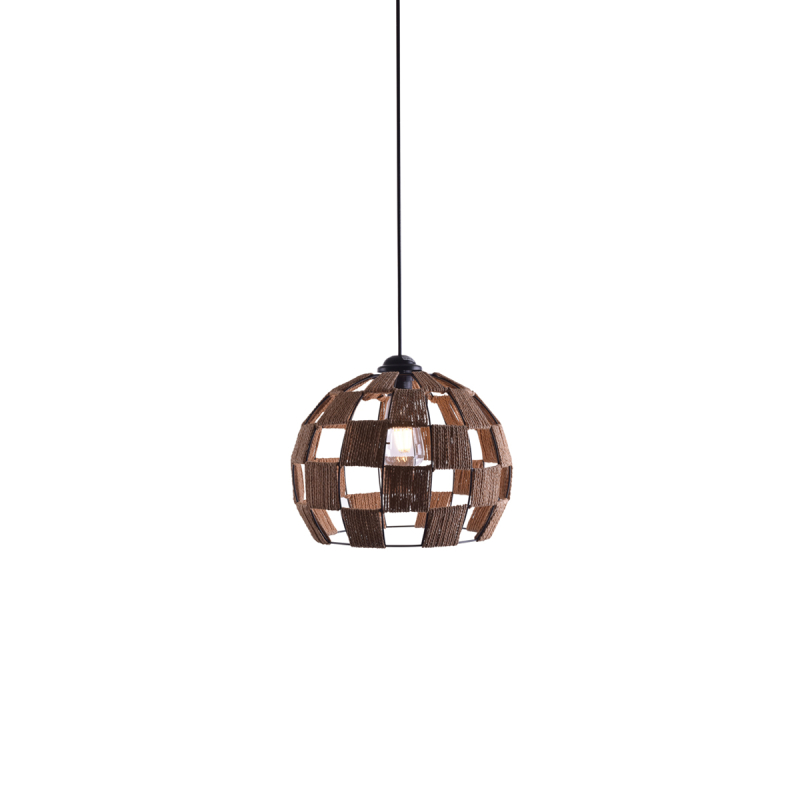 Φωτιστικό Οροφής Μονόφωτο Homelighting Ball Show 77-3619 Black/Rope