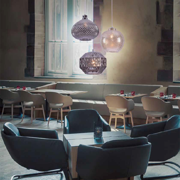 Φωτιστικό Οροφής Μονόφωτο Homelighting Ilenia 77-3739 Smoke Glass