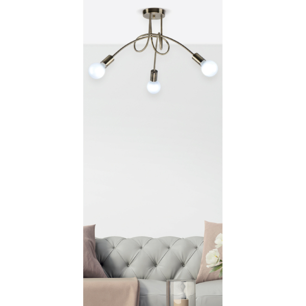 Φωτιστικό Οροφής Τρίφωτο Homelighting Quirky 77-8089 Bronze