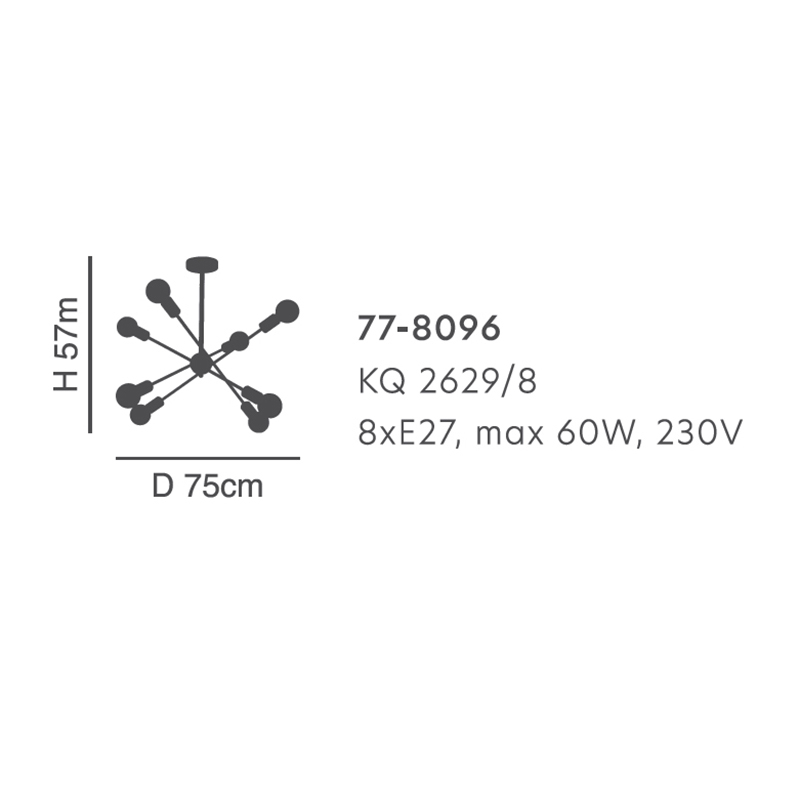 Φωτιστικό Οροφής Πολύφωτο Homelighting Gwen 77-8096 Nickel Home Φωτιστικά Spitishop