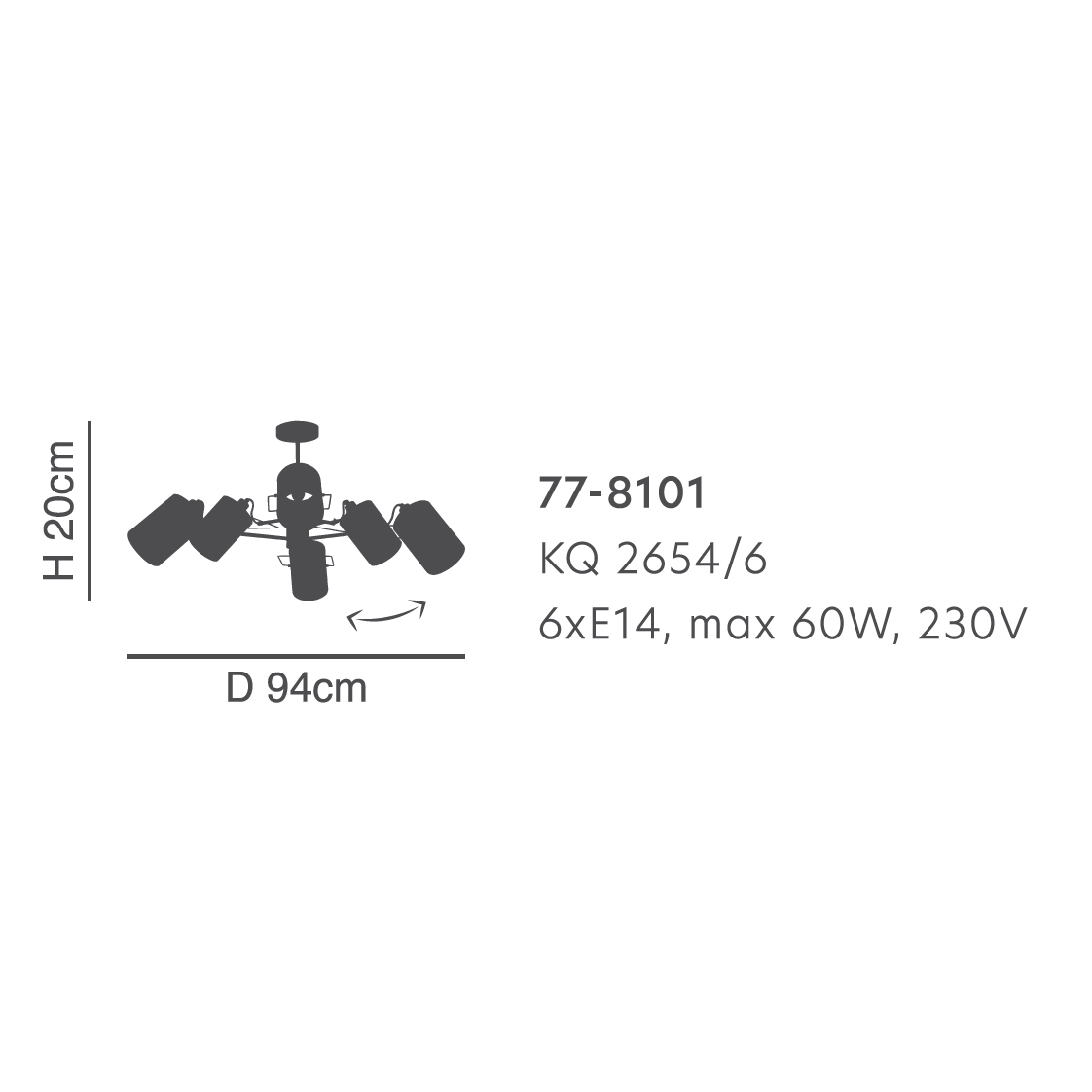 Σποτ Πολύφωτο Homelighting Shiro 77-8101 Chrome Home Φωτιστικά Οροφής - Τοίχου Spitishop