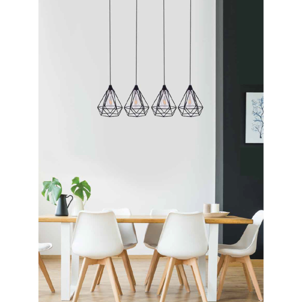 Φωτιστικό Οροφής Πολύφωτο Homelighting Mila 77-4348 Black