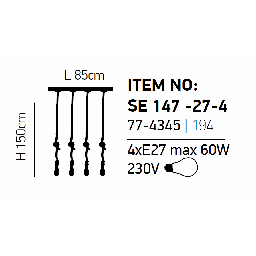 Φωτιστικό Οροφής Πολύφωτο Homelighting Maya 77-4345 Black Home Φωτιστικά Spitishop