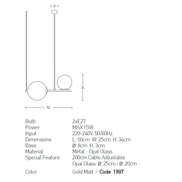 Φωτιστικό Οροφής Δίφωτο Zambelis 1997 Gold Matt