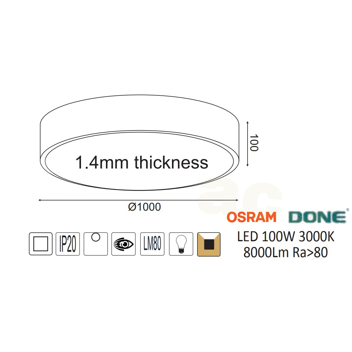 Φωτιστικό Πλαφονιέρα Led Aca Optimus V29Ledc100Wh White Home Φωτιστικά Οροφής Spitishop