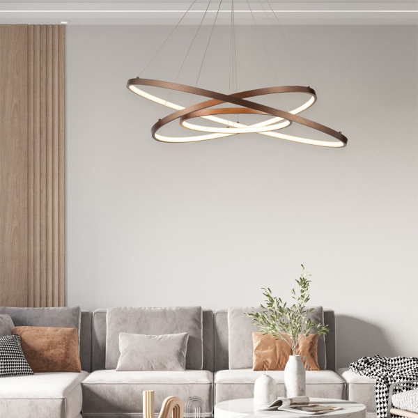 Φωτιστικό Οροφής LED Dimmable Homelighting Morelli 77-8131 Coffee