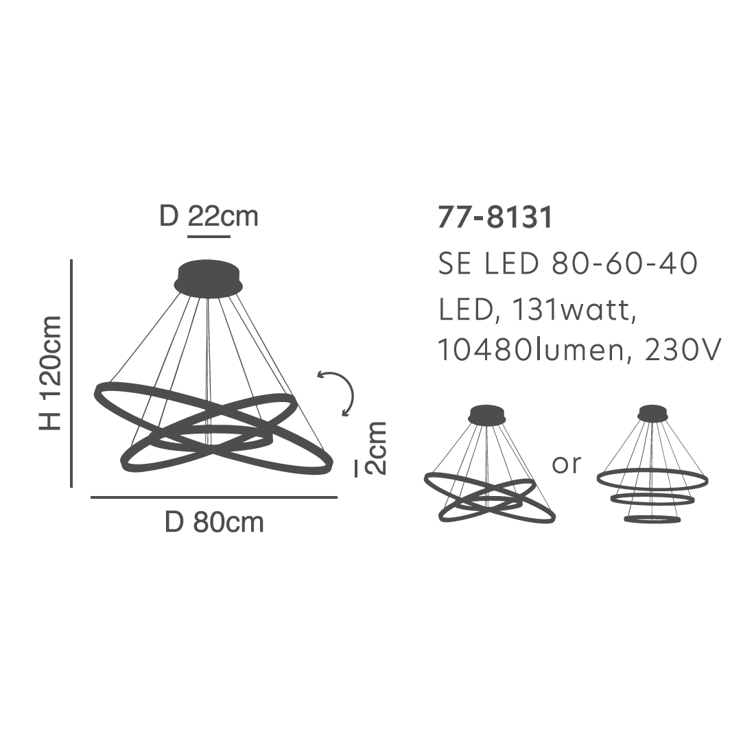 Φωτιστικό Οροφής Led Dimmable Homelighting Morelli 77-8131 Coffee Home Φωτιστικά Spitishop