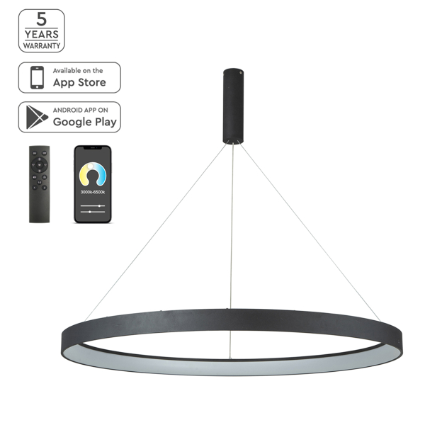 Φωτιστικό Οροφής LED Dimmable Smart WiFi Homelighting Amaya 77-8140 Black