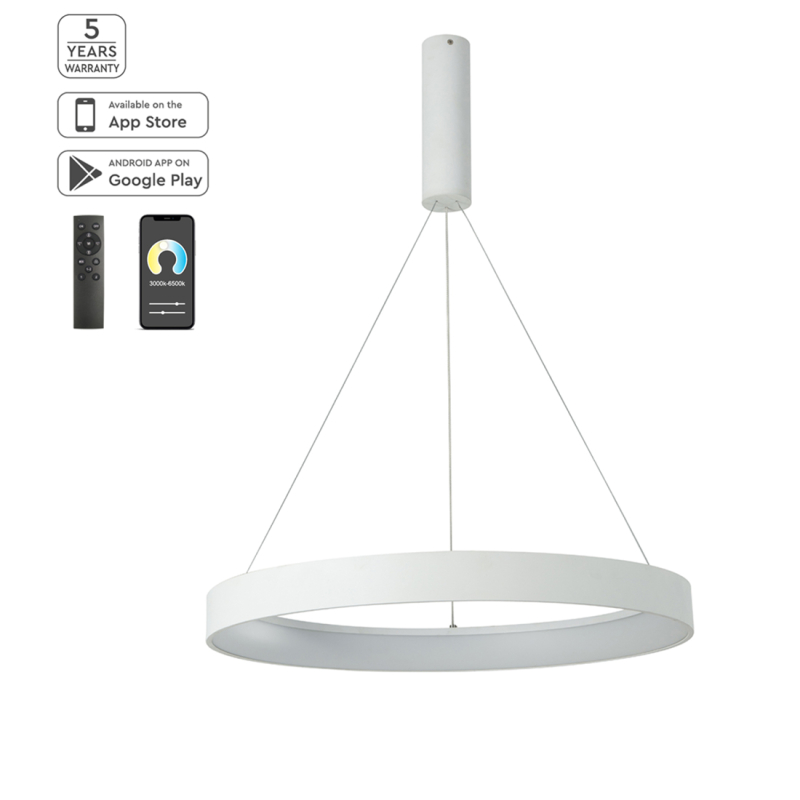 Φωτιστικό Οροφής LED Dimmable Smart WiFi Homelighting Amaya 77-8141 White