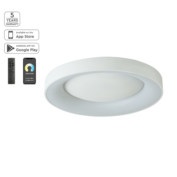 Φωτιστικό Πλαφονιέρα Led Dimmable Smart WiFi Homelighting Amaya 77-8155 White