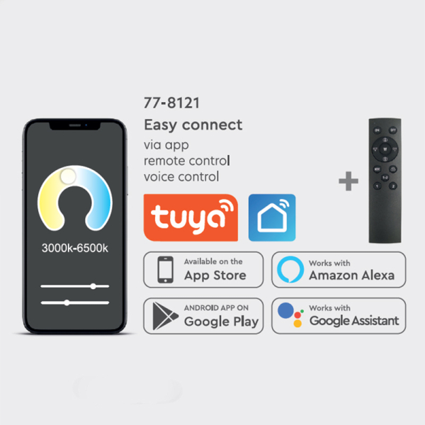 Φωτιστικό Πλαφονιέρα LED Dimmable Smart WiFi Homelighting Amaya 77-8155 White