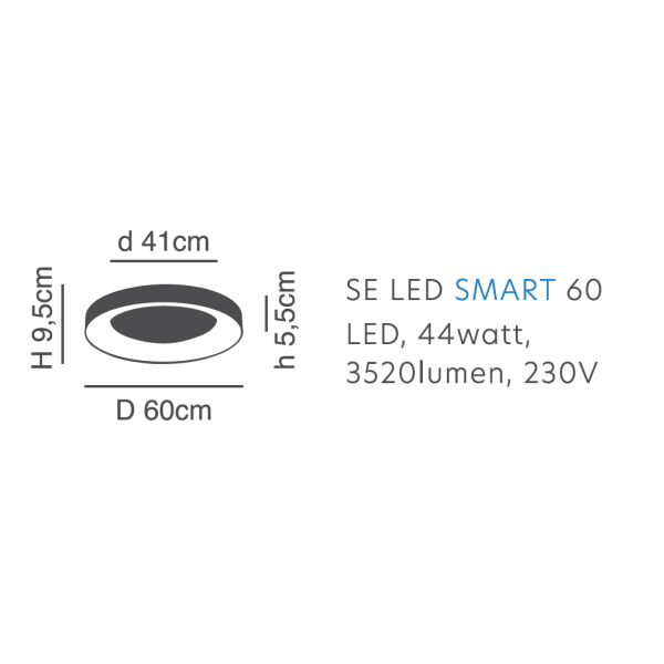 Φωτιστικό Πλαφονιέρα LED Dimmable Smart WiFi Homelighting Amaya 77-8155 White
