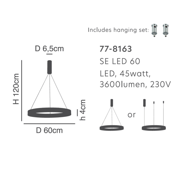Φωτιστικό Οροφής LED Dimmable Homelighting Amarylis 77-8163 Aluminium