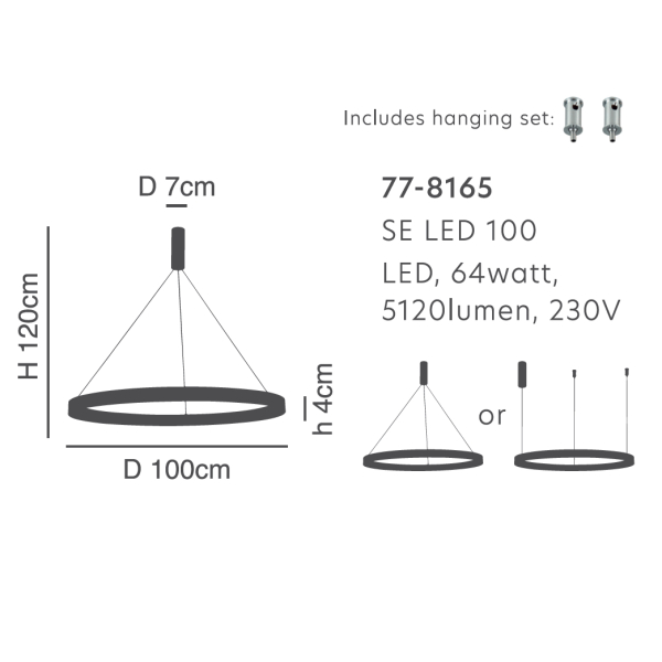 Φωτιστικό Οροφής LED Dimmable Homelighting Amarylis 77-8165 Aluminium