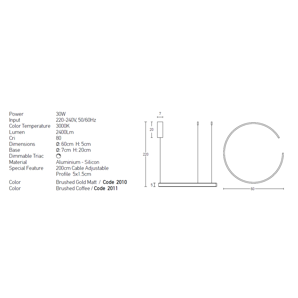 Φωτιστικό Οροφής LED Dimmable Zambelis 2011 Brushed Coffee φωτογραφία
