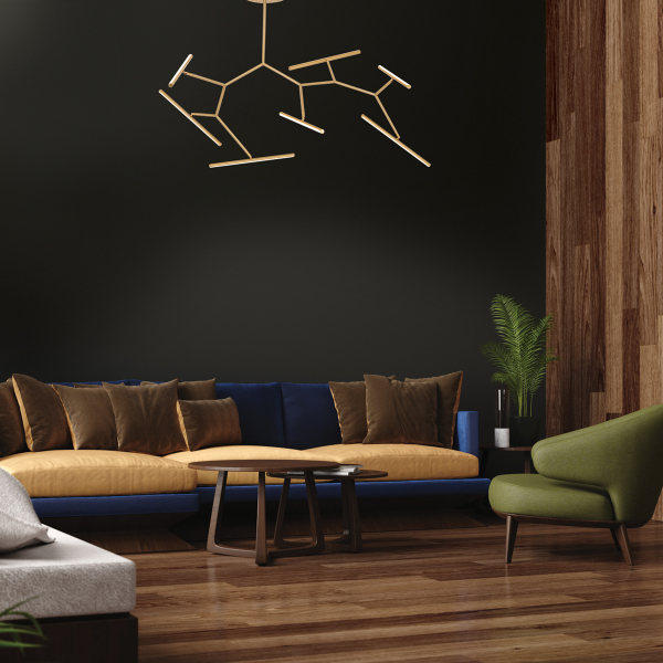 Φωτιστικό Οροφής Πολύφωτο LED Dimmable Zambelis 2073 Gold