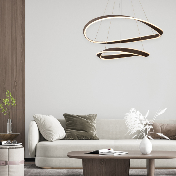 Φωτιστικό Οροφής LED Dimmable Smart WiFi Homelighting Mateo 77-8129 Coffee