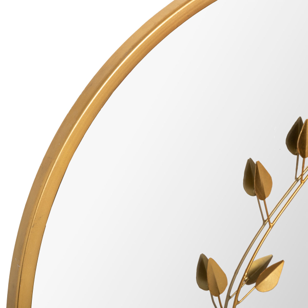 Διακοσμητικός Καθρέφτης Τοίχου (Φ58) A-S Leaves Gold 182049