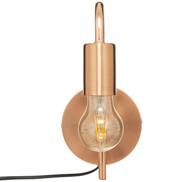 Απλίκα Τοίχου Με Φις Πρίζας A-S Keli Copper 182401