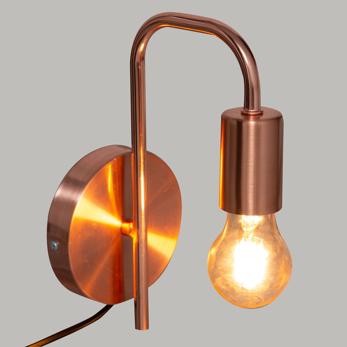 Απλίκα Τοίχου με Φις Πρίζας A-S Keli Copper 182401 Home Φωτιστικά Spitishop