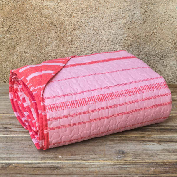 Κουβερλί Μονό (160x245) 2 Όψεων Kocoon Kilim Pink