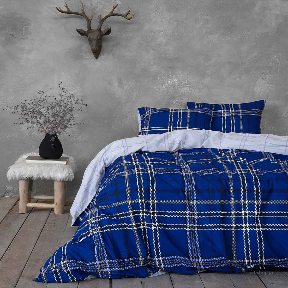 Σεντόνια Μονά (Σετ) Nima Bed Linen Kester Blue ΜΕ ΛΑΣΤΙΧΟ 100x200+32 ΜΕ ΛΑΣΤΙΧΟ 100x200+32