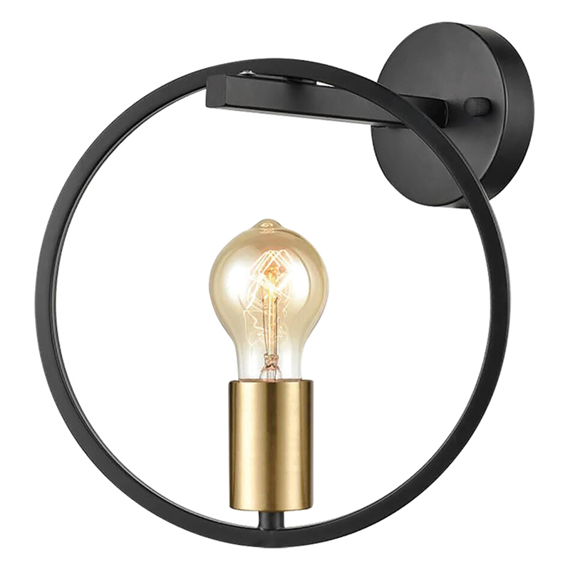 Απλίκα Τοίχου Homelighting Hoop 77-8175 Black/Brass
