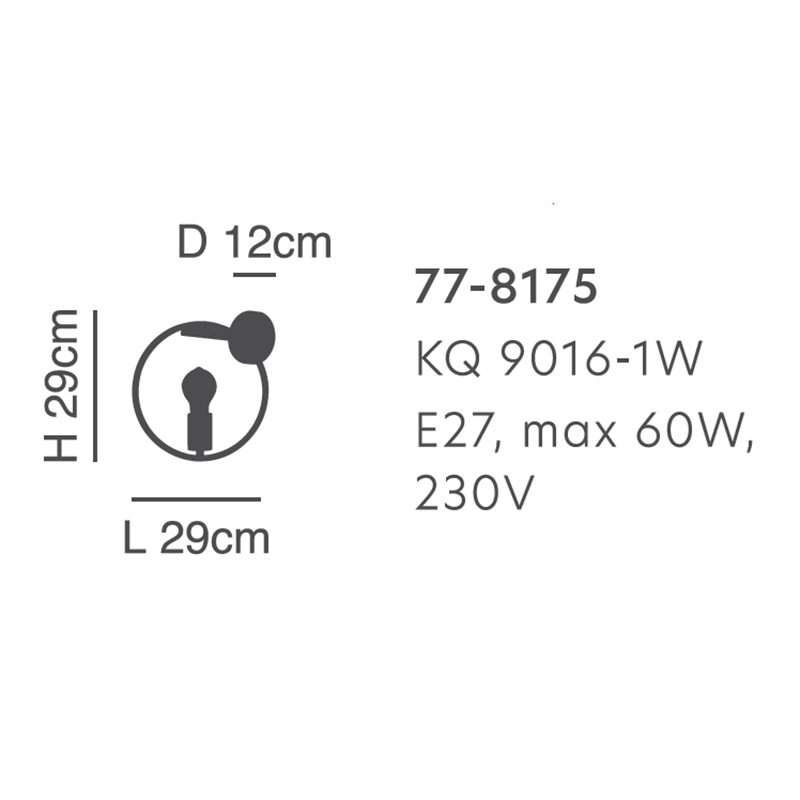 Απλίκα Τοίχου Homelighting Hoop 77-8175 Black Brass Home Φωτιστικά Spitishop