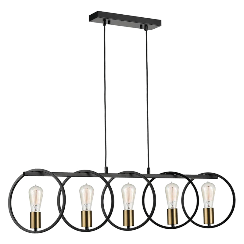 Φωτιστικό Οροφής Πολύφωτο Homelighting Hoop 77-8176 Black/Brass