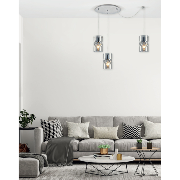 Φωτιστικό Οροφής Τρίφωτο Homelighting Twist 77-8182 Smokey