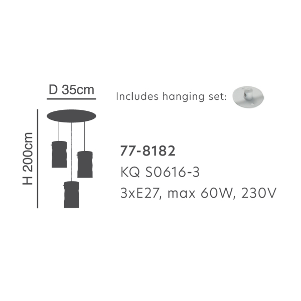 Φωτιστικό Οροφής Τρίφωτο Homelighting Twist 77-8182 Smokey