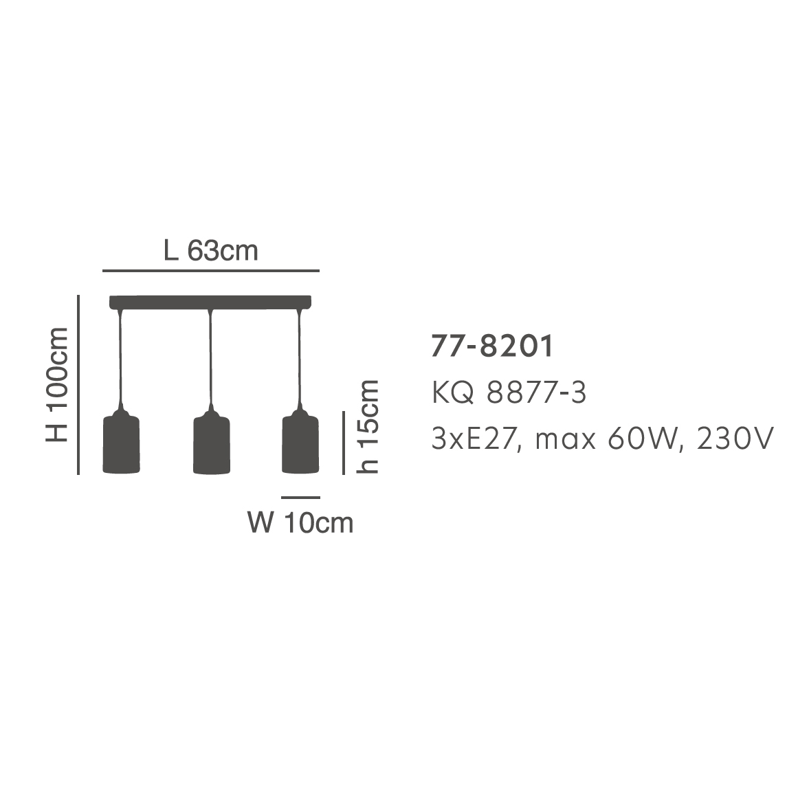 Φωτιστικό Οροφής Τρίφωτο Homelighting Smog 77-8201 White Black Home Φωτιστικά Spitishop