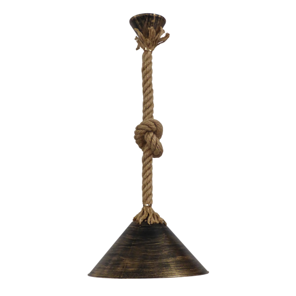 Φωτιστικό Οροφής Μονόφωτο Heronia Conos/30 Mix 31-1181 Rope/Bronze