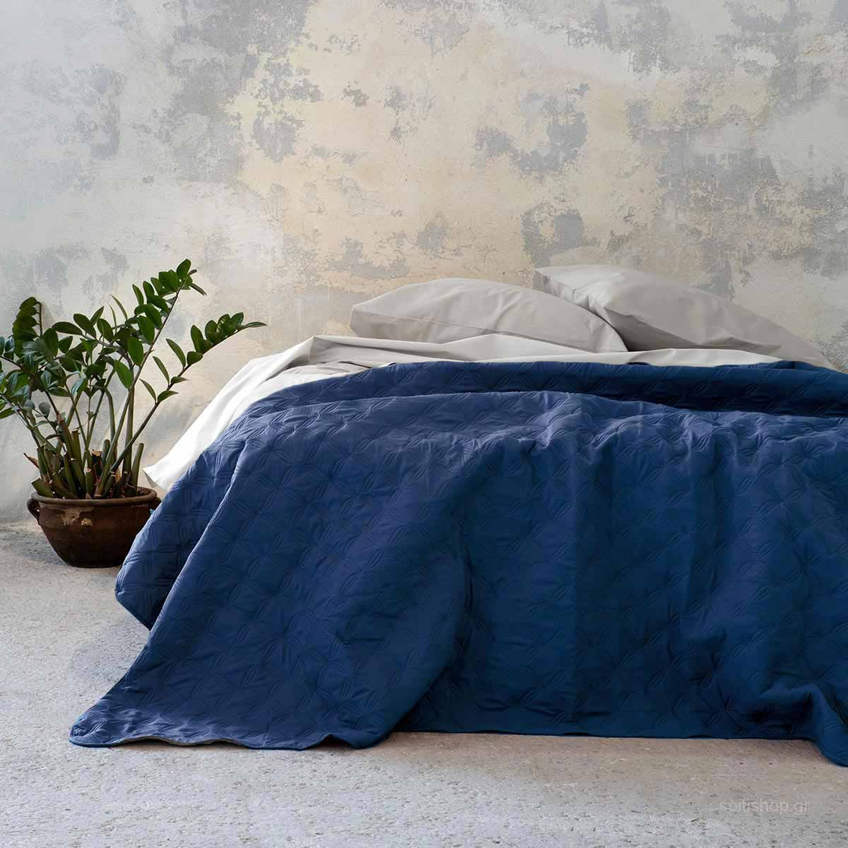 Κουβερλί Μονό 2 Όψεων Nima Bed Linen Cuento Blue