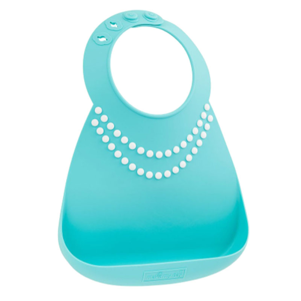 Σαλιάρα Σιλικόνης 6-36 Μηνών (20x28) Make My Day Tiffany Pearls Blue