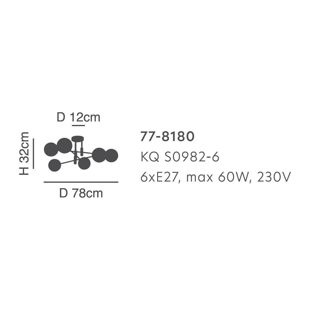 Φωτιστικό Οροφής Πολύφωτο Homelighting Cross 77-8180 Black Home Φωτιστικά Spitishop