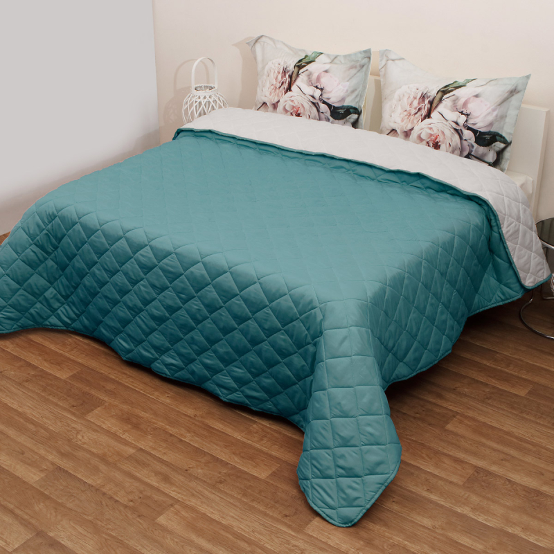 Κουβερλί Υπέρδιπλο (220x240) 2 Όψεων Viopros Πετρόλ/Γκρι