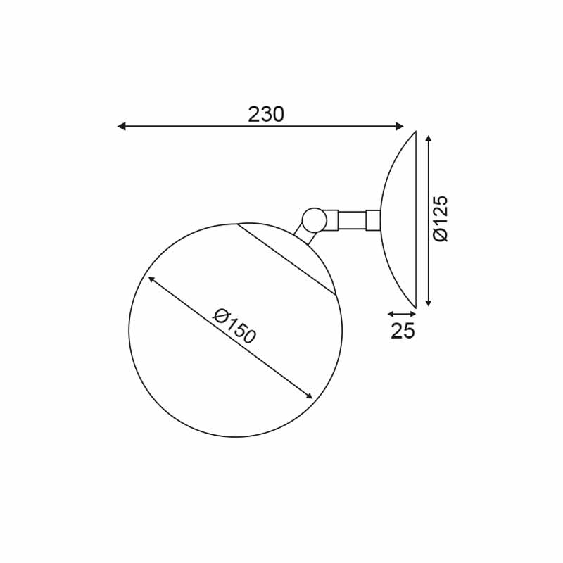 Απλίκα Τοίχου Aca Thetis V360501W Brass Home Φωτιστικά Spitishop