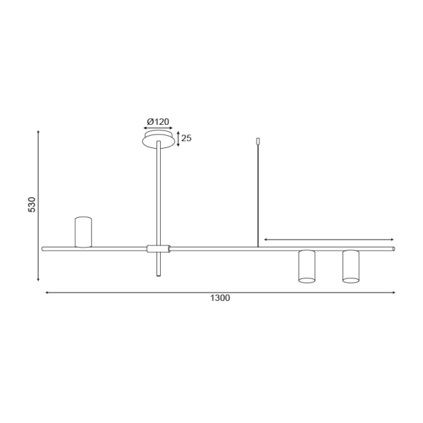 Φωτιστικό Οροφής Τρίφωτο Aca Aristo OD843C130B Black